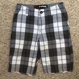Boys great and white plaid shorts size 10